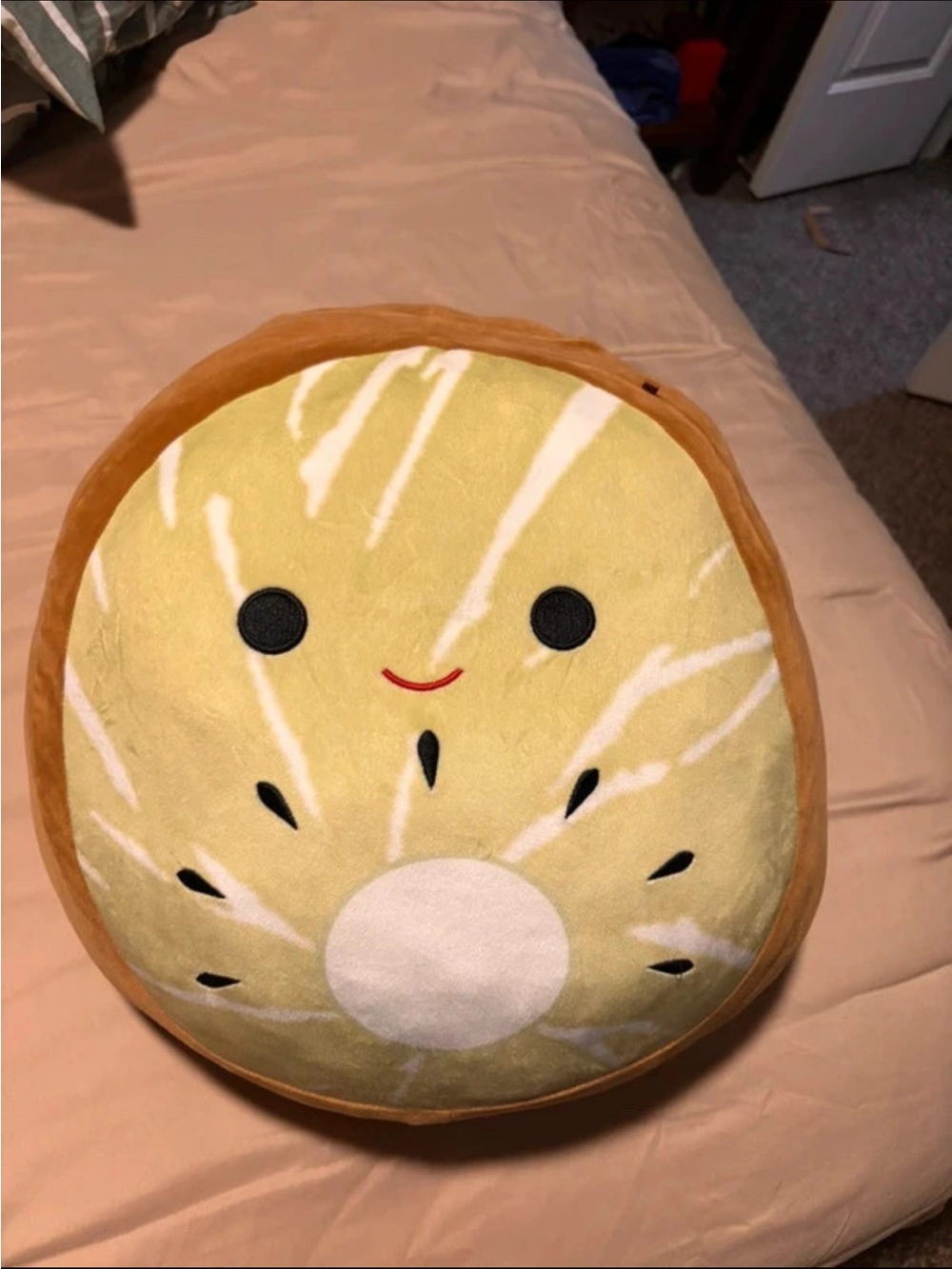 Plush Kiwi Slice Decorative Pillow - Yellow